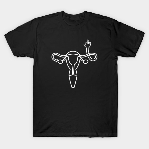 Uterus Finger T-Shirt by sanavoc